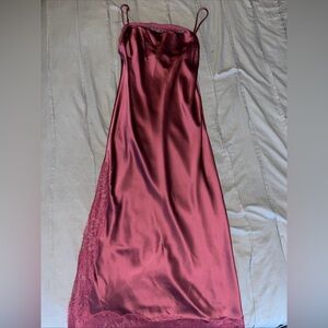 Victoria Secret Burgundy Lace-Trim Slip Dress